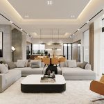 Mẫu Trần Thạch Cao Dành Cho Phòng Khách Liền Bếp 1