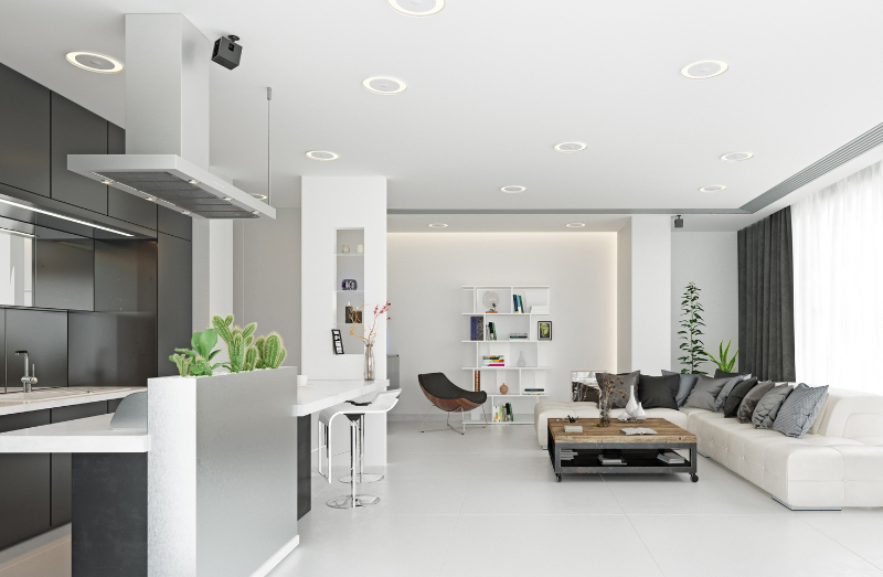 Mẫu Trần Thạch Cao Dành Cho Phòng Khách Liền Bếp 3