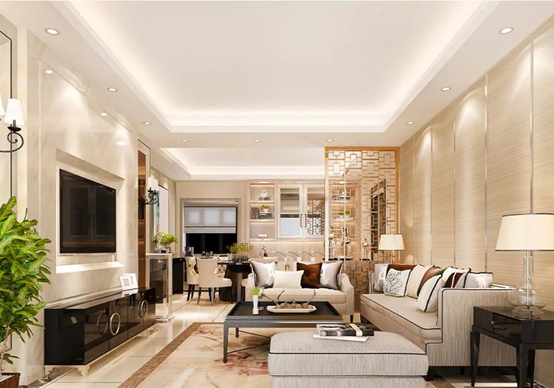 Mẫu Trần Thạch Cao Dành Cho Phòng Khách Liền Bếp 5