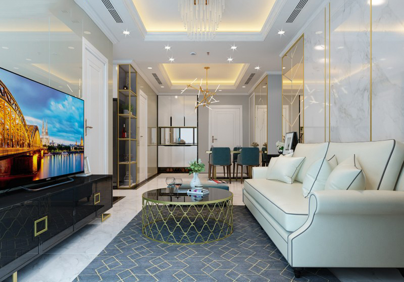 Mẫu Trần Thạch Cao Dành Cho Phòng Khách Liền Bếp 6