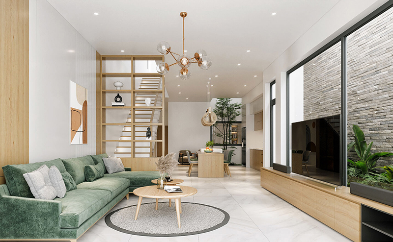 Mẫu Trần Thạch Cao Phòng Khách Nhà ống đẹp 1