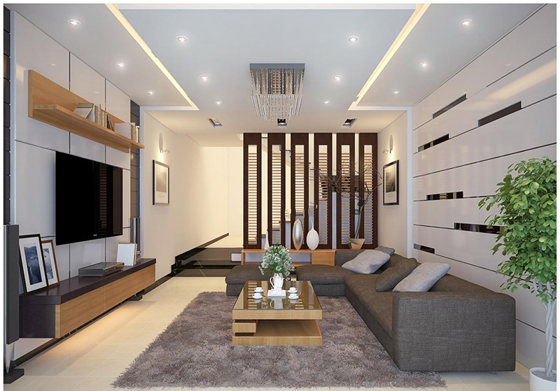 Mẫu Trần Thạch Cao Phòng Khách Nhà ống đẹp 3
