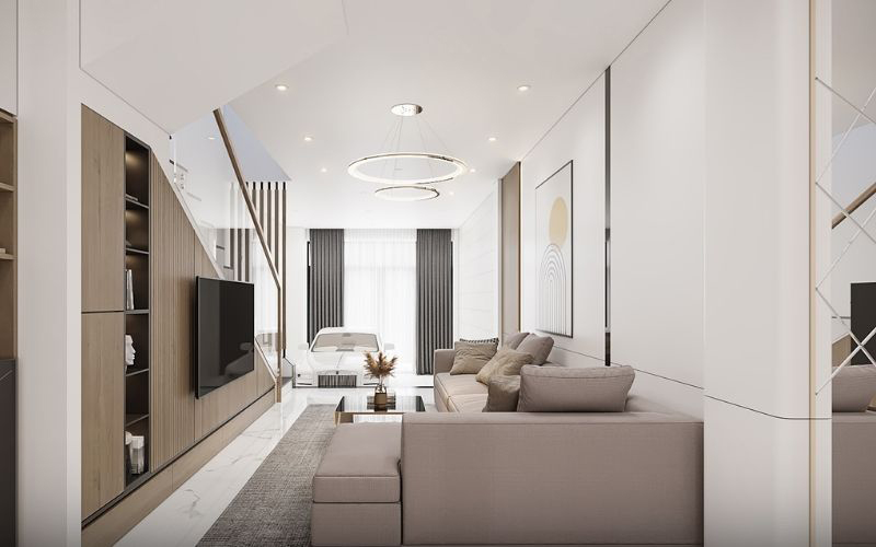 Mẫu Trần Thạch Cao Phòng Khách Nhà ống đẹp 5