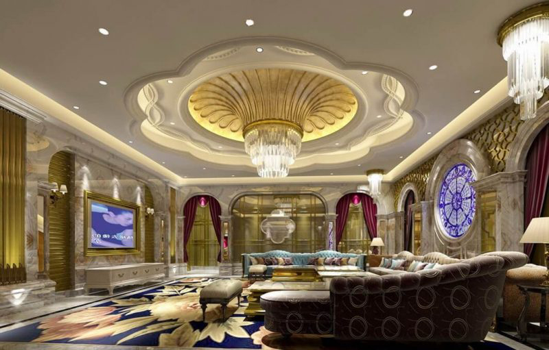 Mẫu Trần Thạch Cao Phòng Khách Tân Cổ điển 5