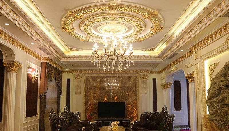 Mẫu Trần Thạch Cao Phòng Khách Tân Cổ điển 6